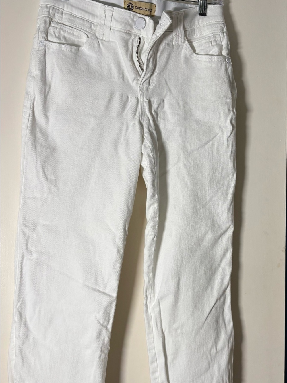 Democracy White Straight Leg Jeans